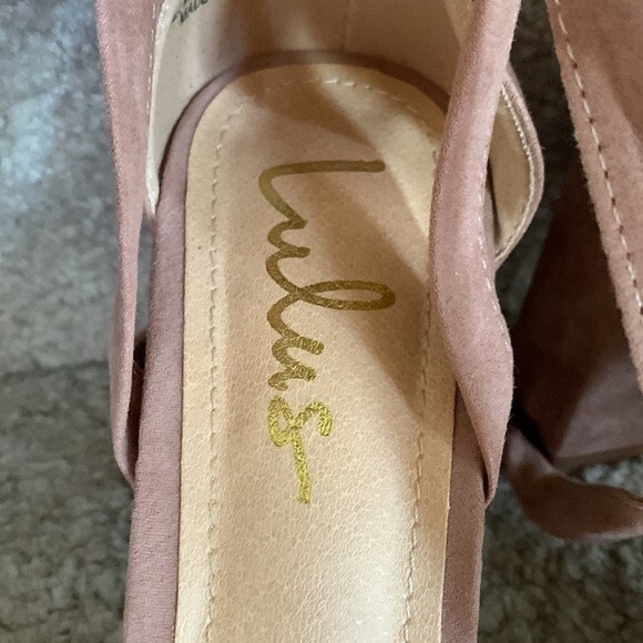 Lulus Airis Mauve Vegan Suede Lace-up Block Heel Sandals Size 10 - Picture 4 of 7